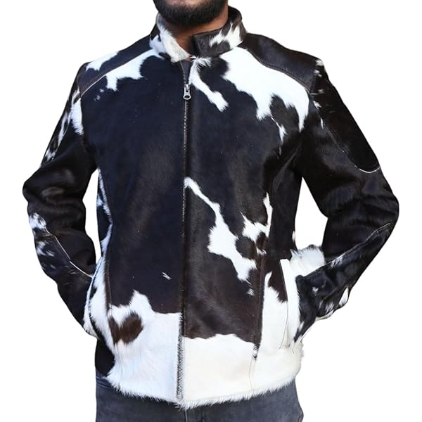 Generic Cowhide Jacket for Men's Natural Hair on Leather Jacket