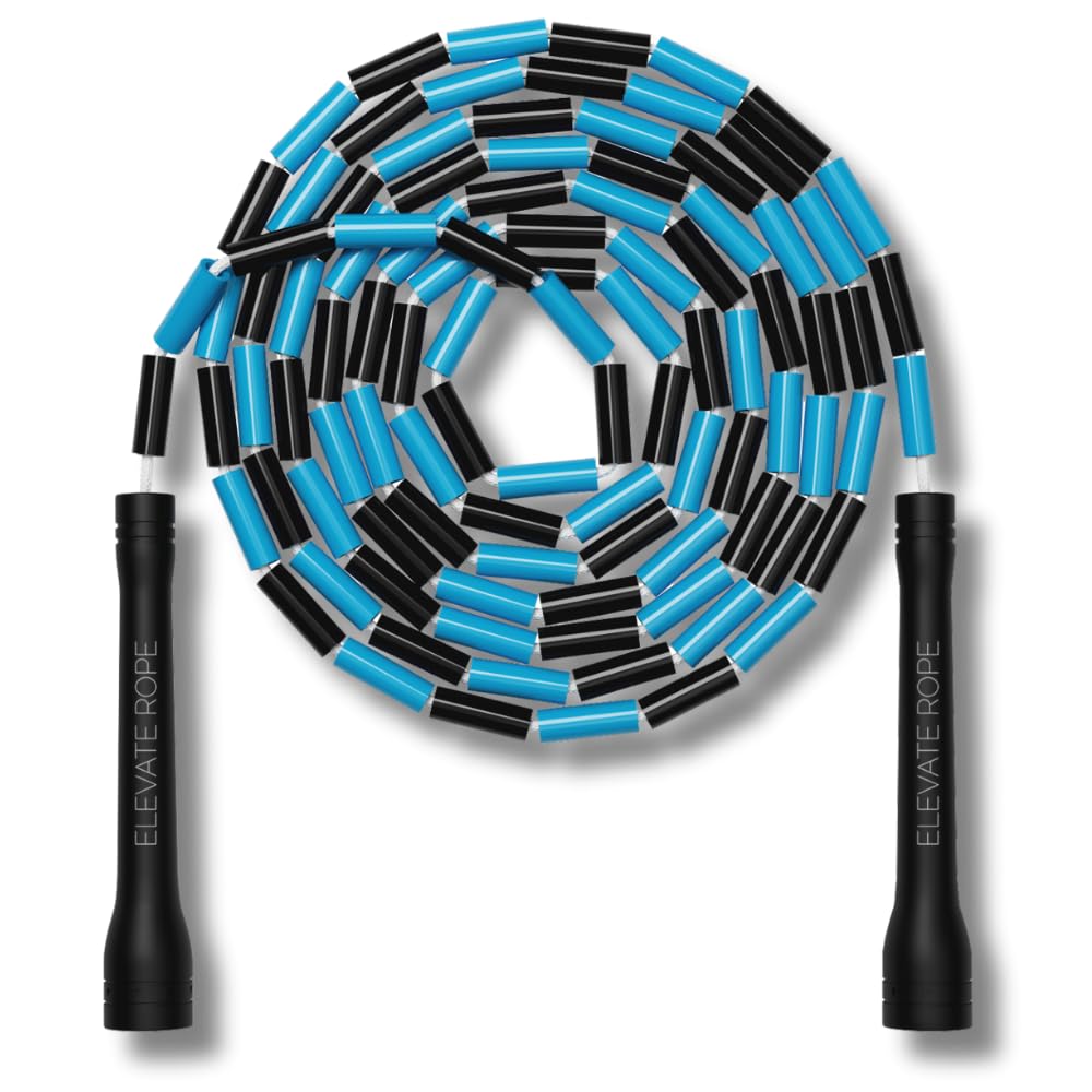 Elevate Rope Beaded Skipping Rope Adjustable 3 m with Free Training App – Rhythm & Control for Cardio, Freestyle, Footwork & Beginners