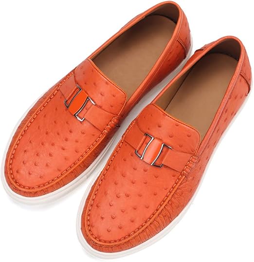 mens orange driving shoes