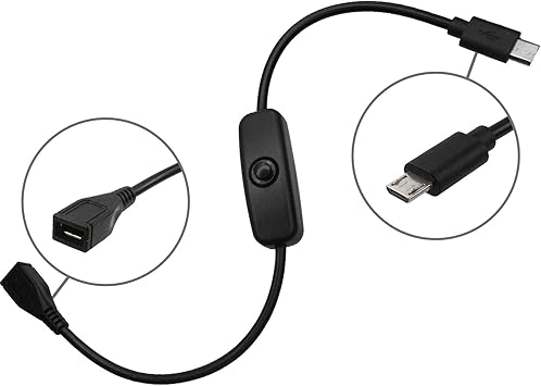 Amazon Com Makerspot Raspberry Pi 3 Charger On Off Power Switch Cable Power Supply Micro Usb Push Switch Click Button Extension Cables Cord Female To Male Computers Accessories
