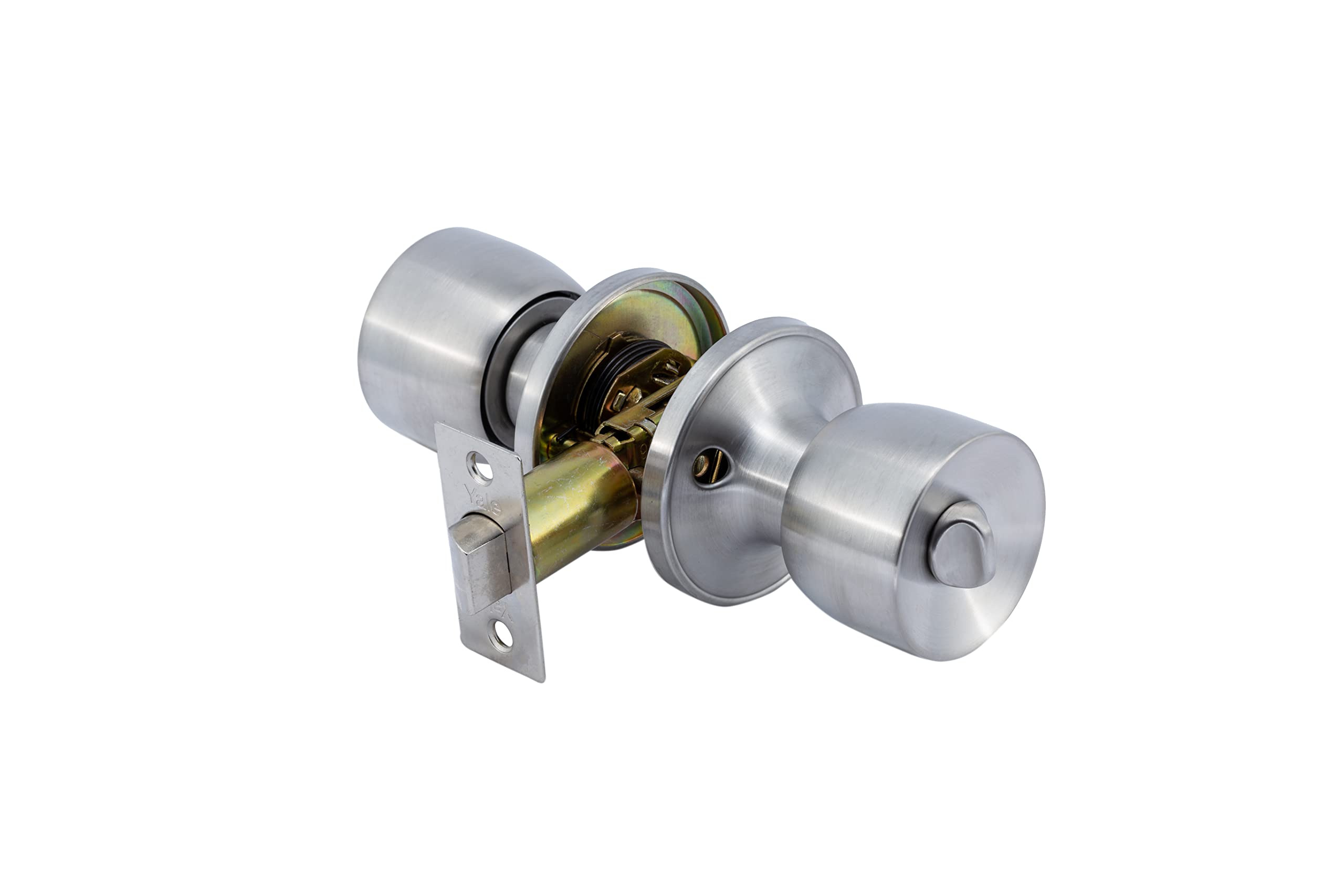 Yale Bathroom KNOB Set Nickel, Rose diameter of 64mm