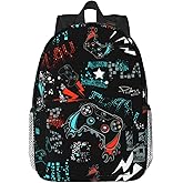 UIAMT Video Game Backpack for Boys Kids Teens Children Gamer School Bags Gaming Primary Middle School Bookbags Gamepad Student Daypack Gifts Lightweight Waterproof Travel Backpack 15inch