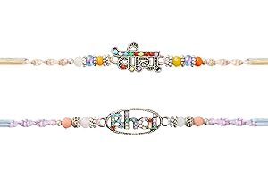 Eximious India Rakhi For Brother Set of 2 With Card Bro Pendant For Raksha Bandhan Designer Rakhi Thread for Bhaiya