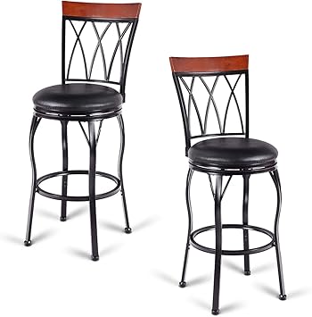 bar stool caps foot stools costway swivel comfortable leather