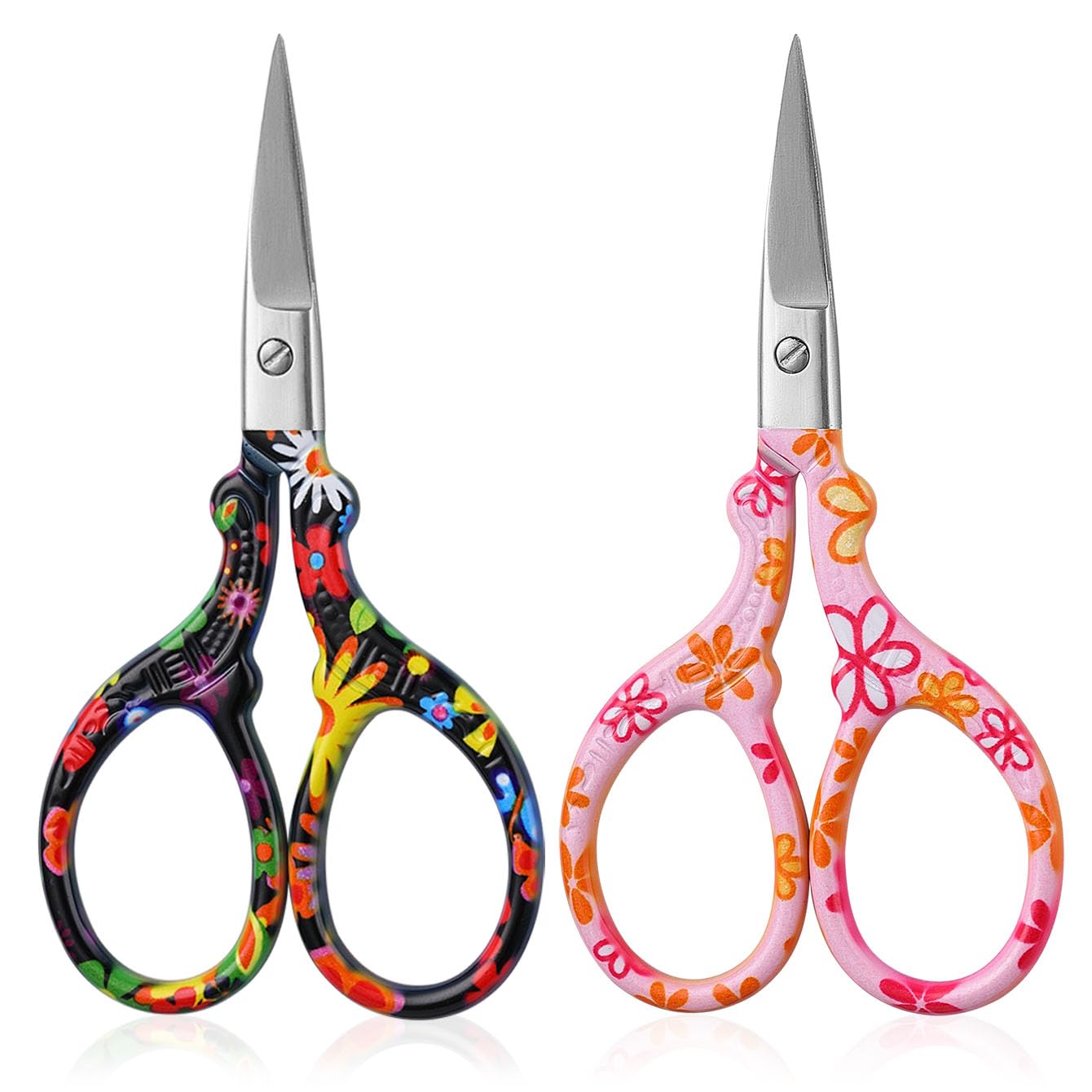 Photo 1 of 2PCS Sewing Embroidery Scissors, 3.6 Inches Sharp Stainless Steel Crochet Scissor Craft Scissors for Cross Stitch Supplies, Crochet Accessories, Paper Cutting,Threading & Needlework DIY(Black+Pink)