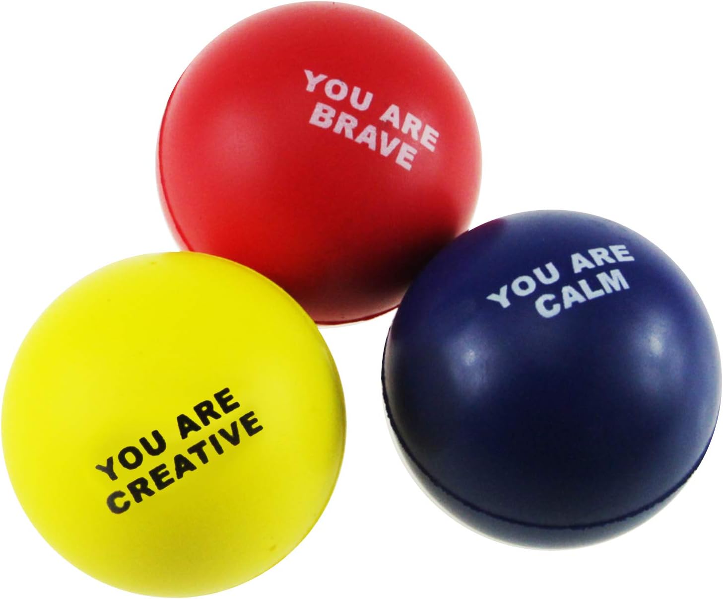 GloHeaven Motivational Stress Balls (3-Pack) Stress and Anxiety Relief Toys for Kids, Students and Adults