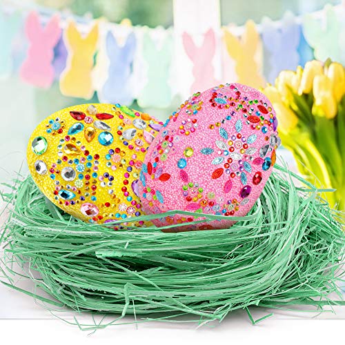Shindel DIY Easter Egg, 2PCS Foam Decorative Easter Egg Ornaments Easter Day Party Decoration