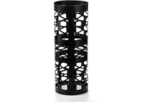 ZENFUN Umbrella Stand, Black Metal Umbrella Holder Freestanding, Cane Walk Stick Holder, Round Umbrella Rack for Entryway, Ho