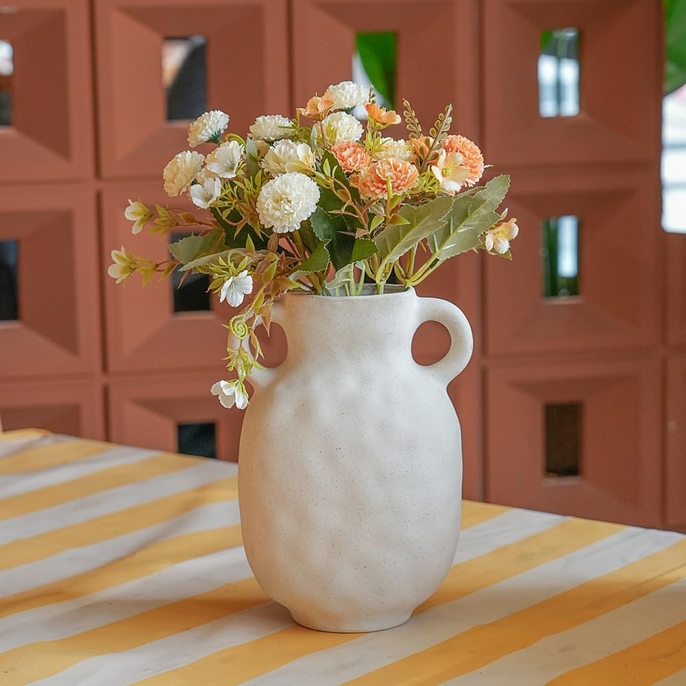 JXCBXJ Ceramic Vase for Decor,Vases for Pampas Grass,Modern Abstract Vases for Home Decor,for Modern Table, Bookshelf, Coffee Table Decor, White Vases Home Decor. (Amphora)