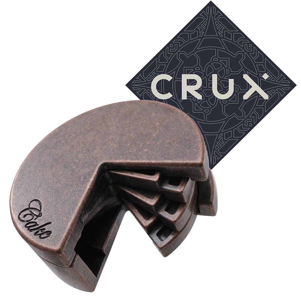 Hanayama Cast Cake Puzzle - Level 4 of 6 - Fairly Hard - Includes Crux Sticker