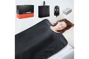 RRGFB Infrared Sauna Blanket for Home, Low EMF Carbon Crystal Heating, Portable Dry Sauna Bag for Relaxation, Detoxification, 5.9ft×2.6ft