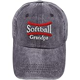 Vintage Washed Hat Softball Grandpa Sport Embroidery Cotton Dad Hats for Men & Women Buckle Closure Grey