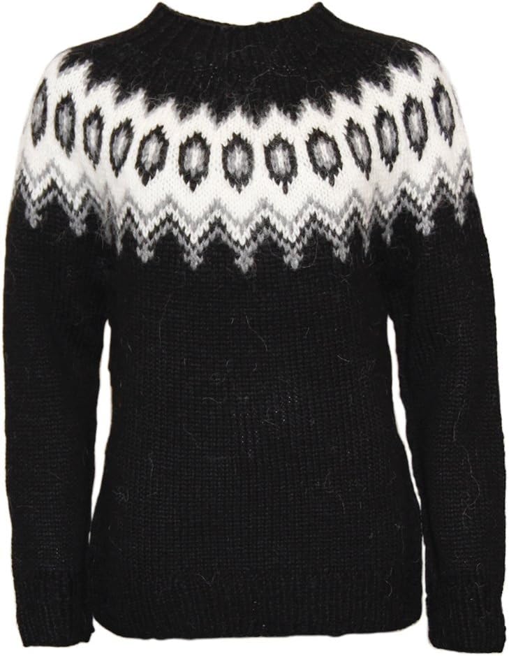 ICEWEAR Hulda 100% Icelandic Wool Jumper with Crew Neck | Zippered Front
