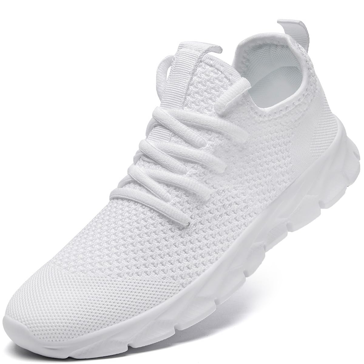 YOSFDC Men's White Running Shoes Slip On Walking