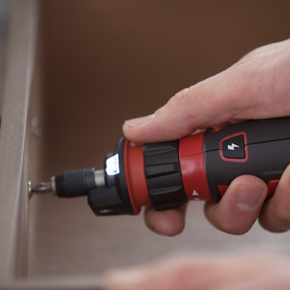 SKIL Rechargeable 4V Cordless Screwdriver with Circuit Sensor Technology, Includes 9pcs Bit, 1pc Bit Holder, USB Charging Cable - SD561201 - - 