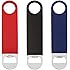WarmEcho 3 Pack Heavy Duty Stainless Steel Flat Bottle Opener, Solid and Durable Beer Openers, 7 inches Red, Black, Blue