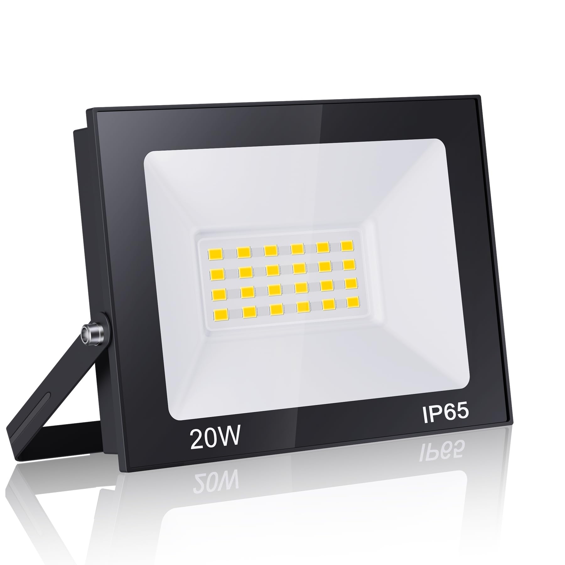 loyal 20W LED Floodlight, 6000K Daylight White 2000LM Outdoor Security Light, IP65 Waterproof Wall Light, Spot Lighting for Garden, Garage, Playground, Patio