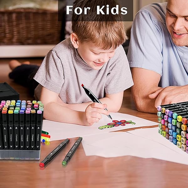 CREATSPARK ALCOHOL MARKERS 262 COLORS WITH BASE DUAL TIP ART DRAWING MARKERS FOR ANIME SKETCH ILLUSTRATIONS – REFILLABLE