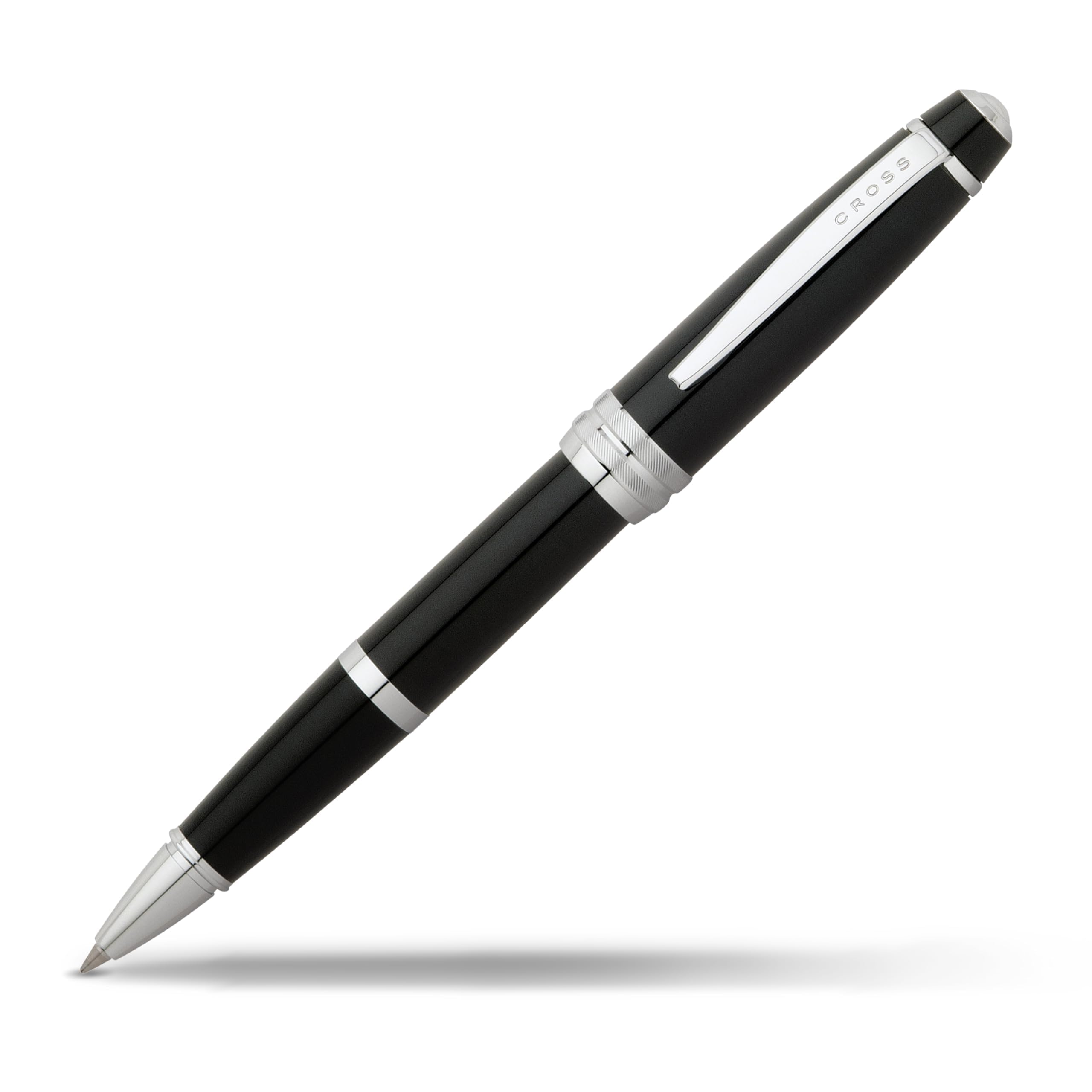 CROSS Bailey Black Lacquer Rollerball Pen with Chrome Apointments incl. Premium Gift Box / Refillable Gel Ink Rollerball Pen