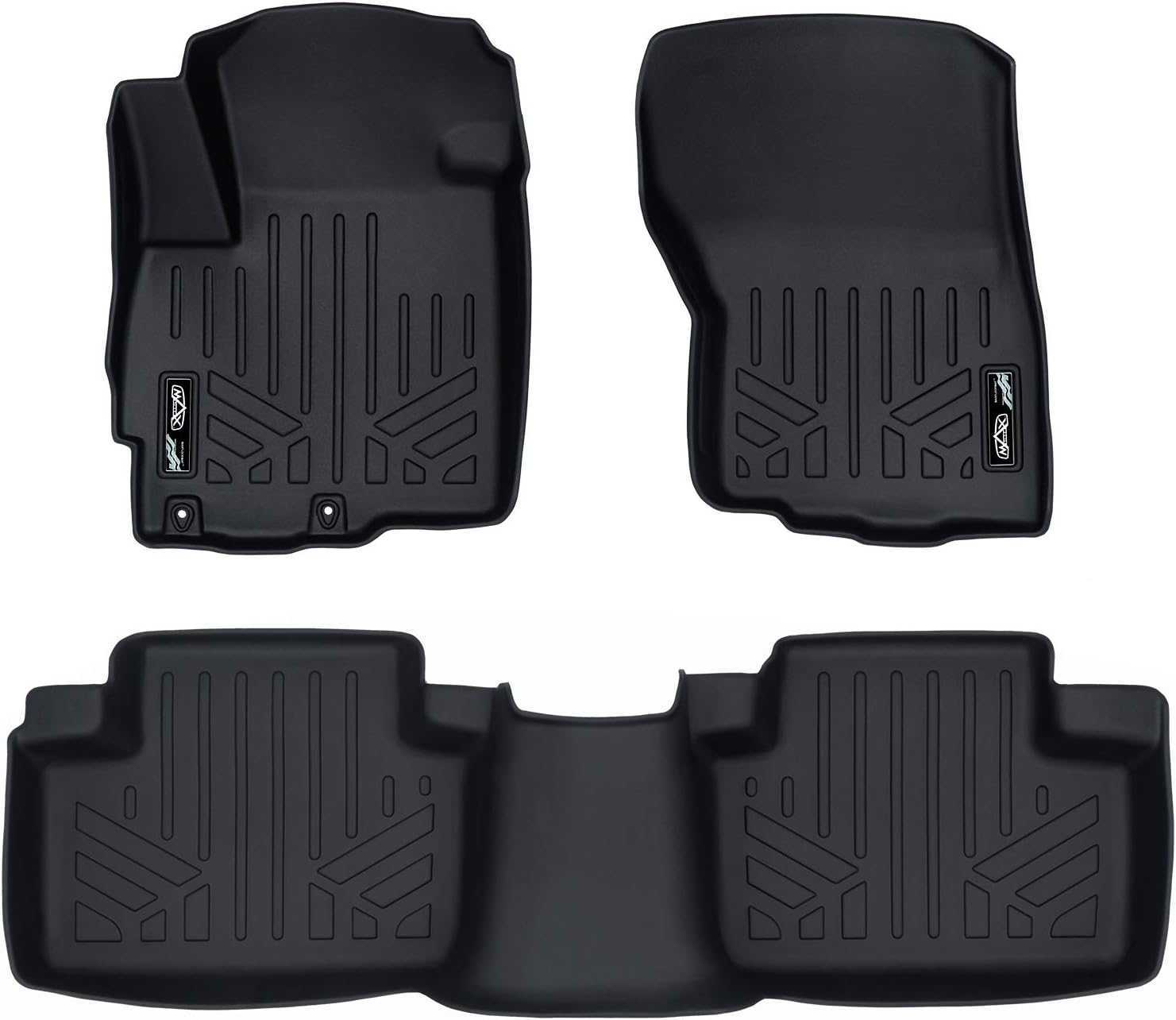 SMARTLINER Custom Fit Floor Mats 2 Row Liner Set Black for