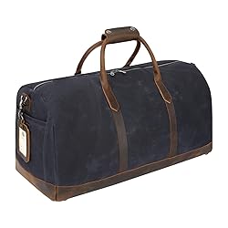 Waxed Canvas Weekender Duffle Bag, Vintage Style