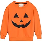 DDSOL Toddler Boys Girls Sweatshirt Halloween Pumpkin Shirt Long Sleeve Glow in Dark Skeleton Tops