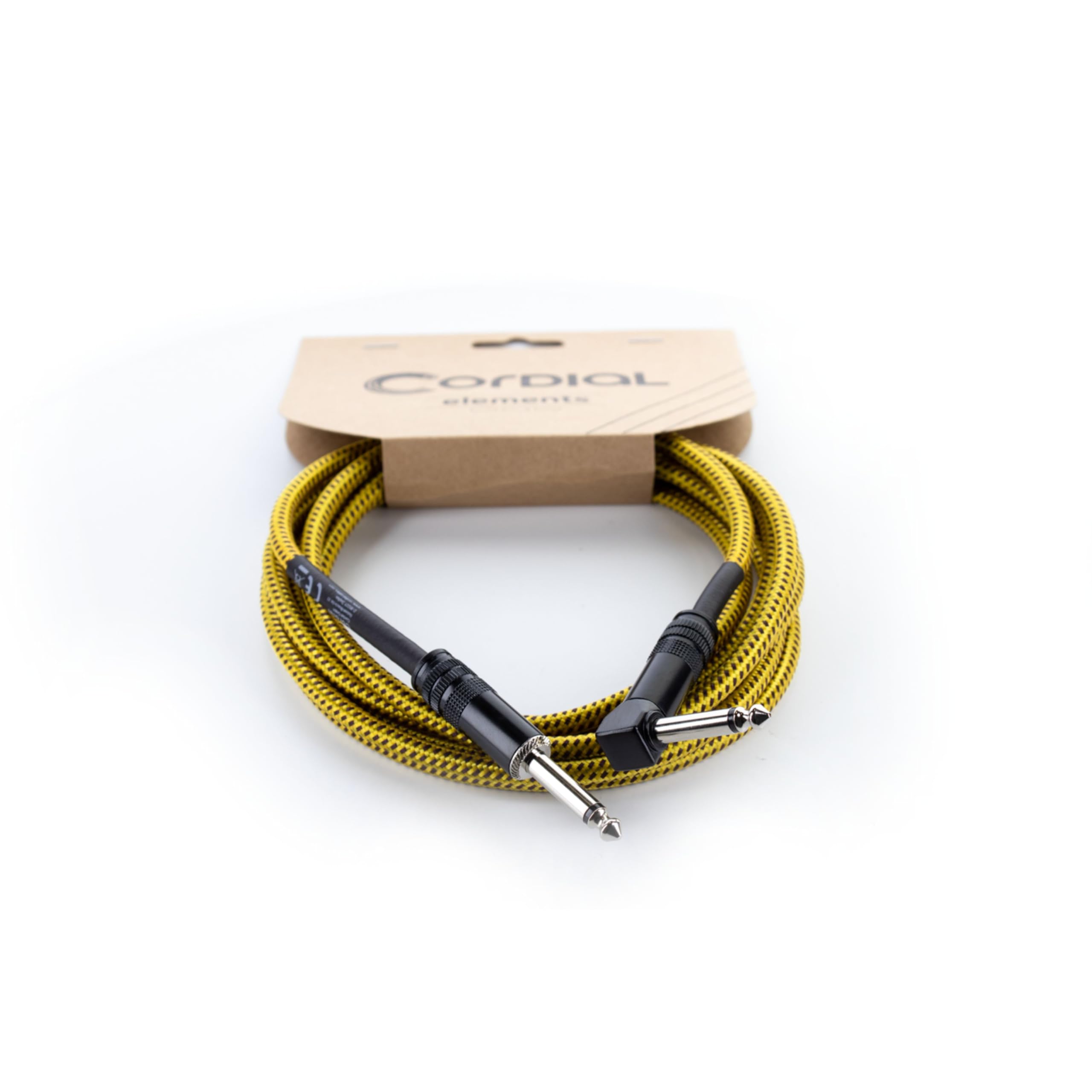 Cordial Guitar Cable Straight/Coil Jack 5 m Tweed Yellow