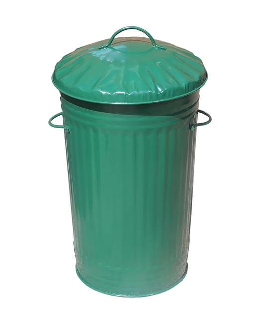 Small Medium Large Galvanised Green Metal Midi Bin Ideal for Rubbish