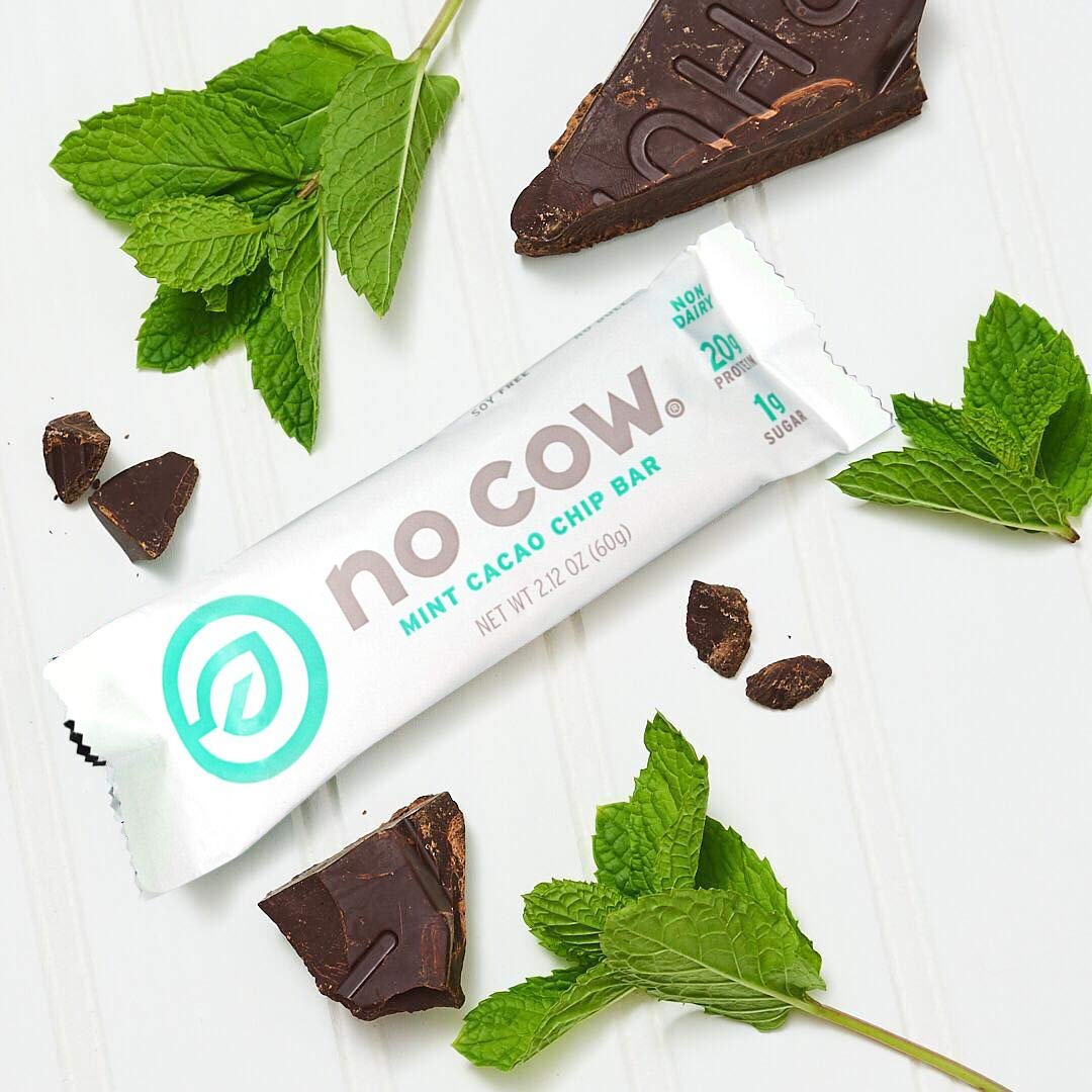 No Cow Protein Bar, Mint Cacao Chip, 20g Plant Based Protein, Keto