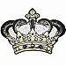 Dandan DIY Big Crown Embroidered Patch with Sequins Sew on/Iron on Patch Applique Clothes Curtain Sewing Flowers Applique Home Wedding Party Decoration DIY Accessory (Crown)