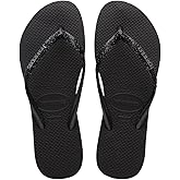 Havaianas Women Slim Glitter Ii Flip Flop - Glitter Fashion Sandals - Black/Dark Grey, 7/8