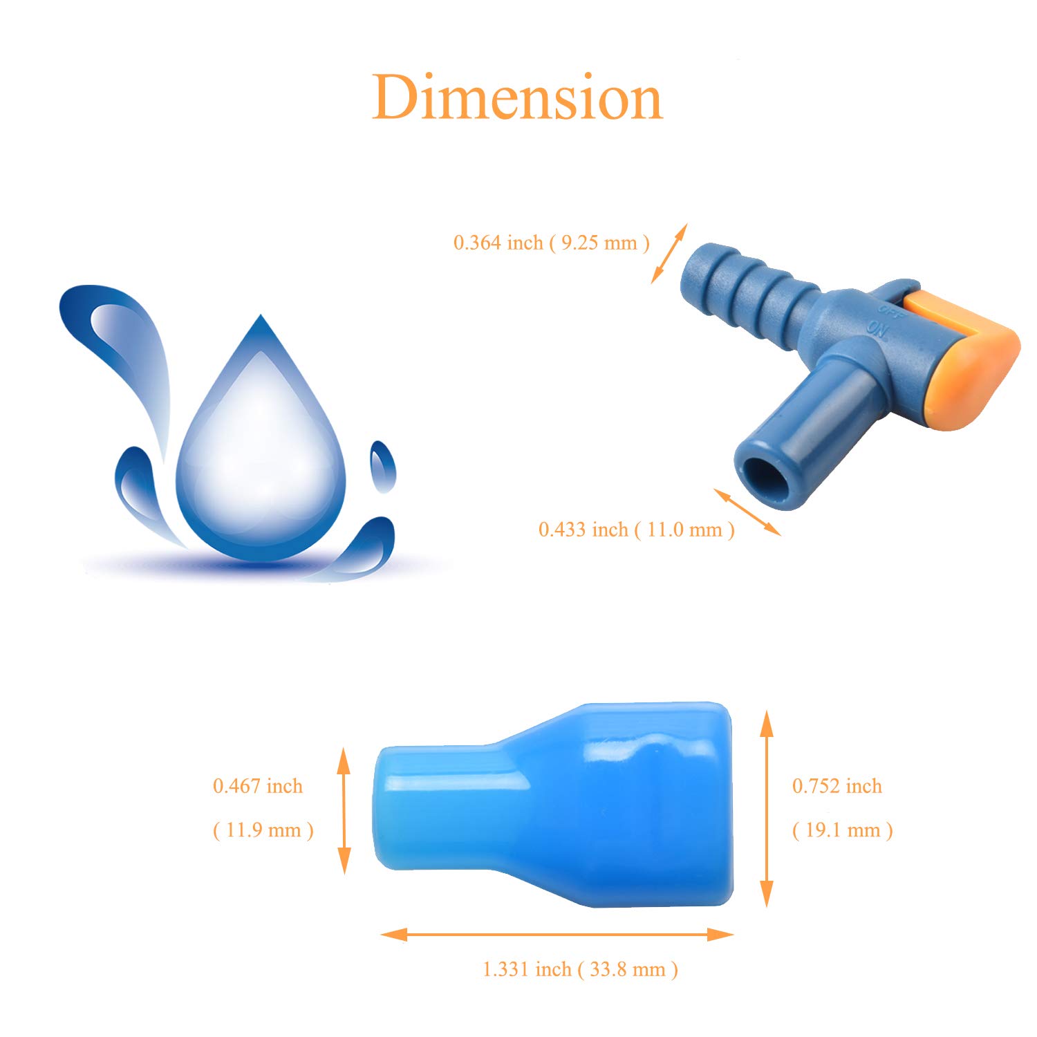 J.CARP Hydration Accessories Kit (7 in 1), Including 4PCS Bite Valve Replacement Mouthpieces, 2PCS Shutoff Valves, and 1PC O-Rings for Water Backpack Bladder Reservoir, Compatible with Most Brands
