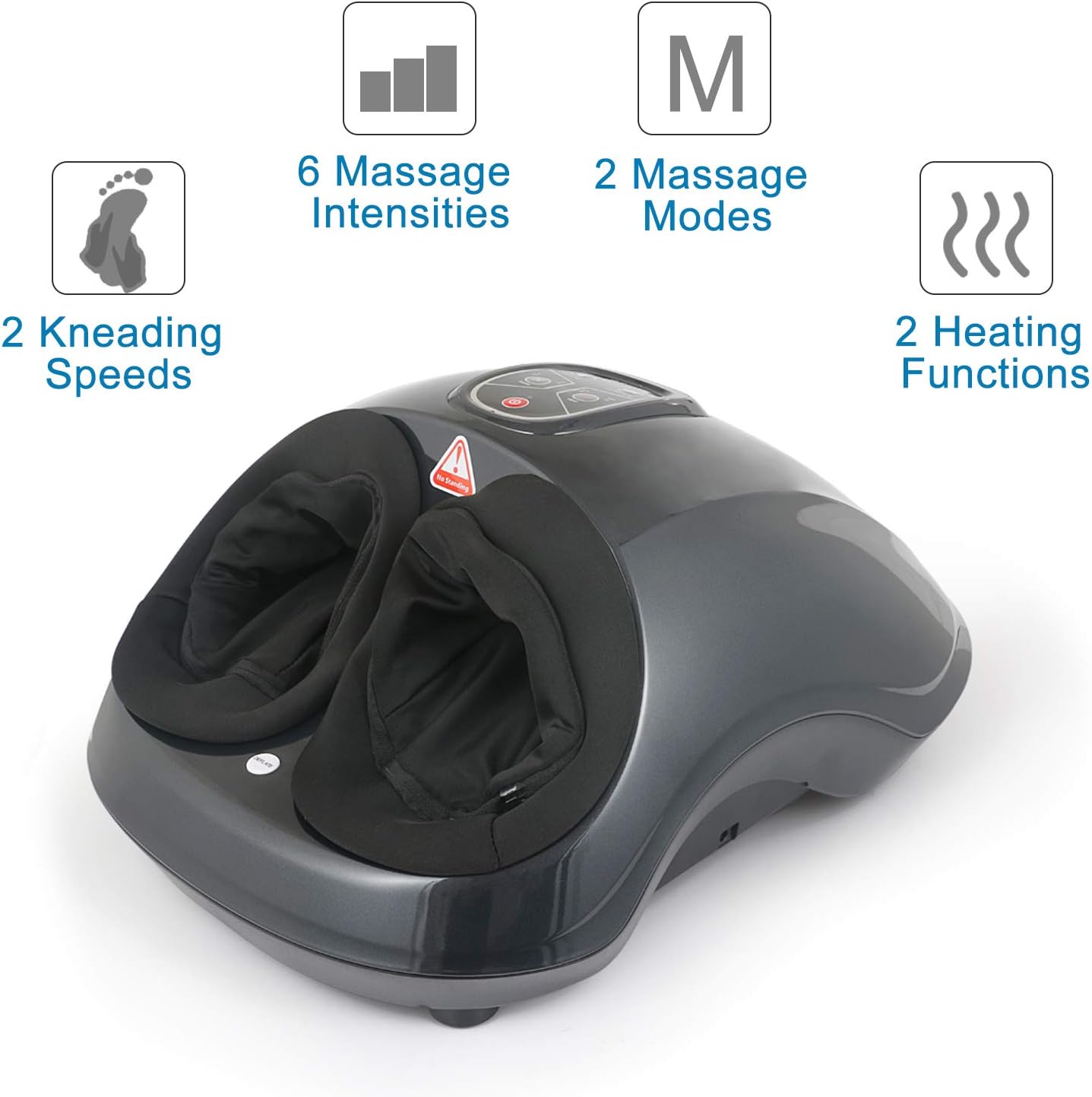 QUINEAR Shiatsu Foot Massager with Heat Compression and Deep Kneading Helpful for Circulation and Pain Relief - 6 Massage Intensities 2 Kneading Speeds 2 Heating Levels: Health & Personal Care