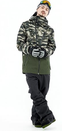 Amazon スノーボードウェア 15 16 Secret Garden シークレットガーデン Days デイズ Type A スノーボード ウェア メンズ 上下2点セット ジャケット パンツ 上下セット スノボ ウェア スキーウェア カモフラージュ オリーブ ブラック Xlサイズ Secret Garden パンツ