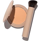 No Makeup Makeup FlexShade Foundation + Brush Duo, Cream-Balm Formula Conceals, Corrects and Camouflages with Skin-Tone Adaptive Technology, Buildable, Long-Lasting, Cruelty-Free, Vegan, Light