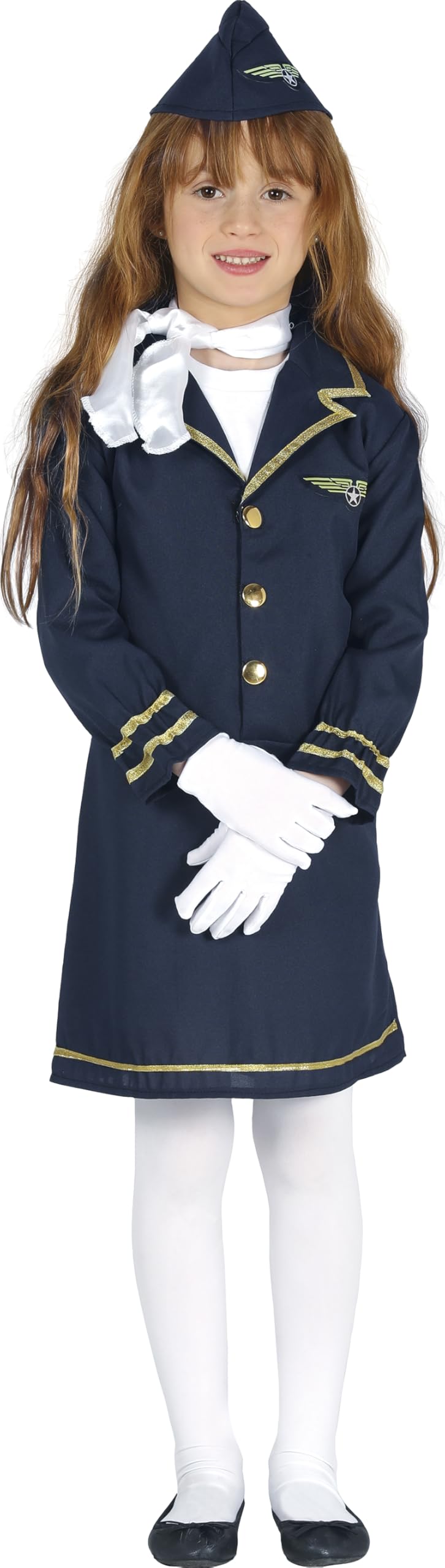 FIESTAS GUIRCA | Child Stewardess Costume (3-4 Years) - Dress and Hat - Pilot and Aviation Costumes for Halloween, Carnival and Fancy Dress Parties - Ideal for Girls - Blue