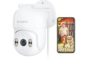blurams 2K Outdoor Camera Wired, 5GHz/2.4GHz Wi-Fi Cameras for Home Security Outside with 360° PTZ, Color Night Vision, Motion Detection Tracking, Two-Way Audio, IP66 Weatherproof, Works with Alexa
