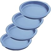 Webake Layer Cake Pans, 7 Inch Round Cake Pan Set, Silicone Cake Mold Versatile for Rainbow Cake Vegetable Pancake Taco Shell Pizza Crust Omelet Frittata and Resin Craft (Set of 4)