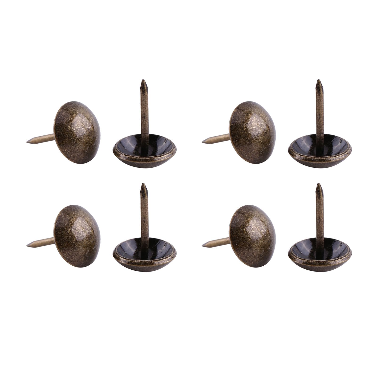 Hilitand 100pcs Upholstery Tacks Vintage Elegant Upholster Iron Nails Furniture Nails Pins Sofa Rivet Upholstery Pins Craft Thumbtack Tack Antique Brass (13 * 17mm)