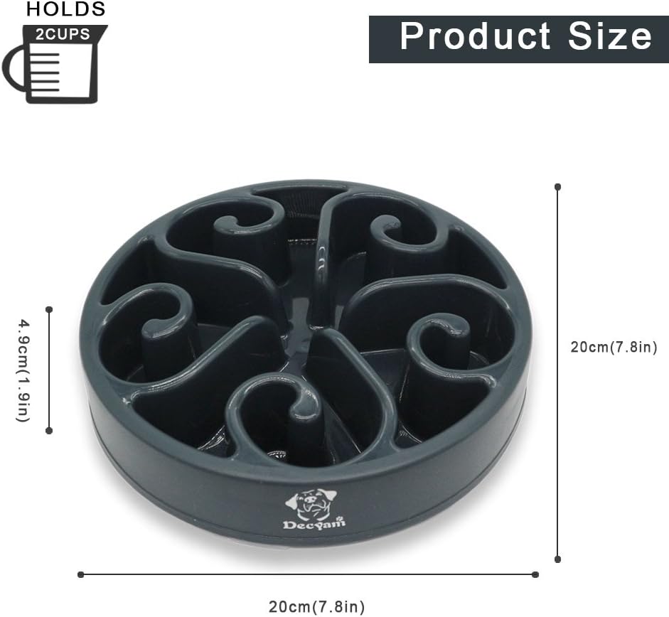 Decyam Slow Feeder Dog Bowl Slow Eating Dog Bowl Pet Puppy Fun Puzzle Feeder Non Skid Bloat Stop Feeding Bowl - Image 3