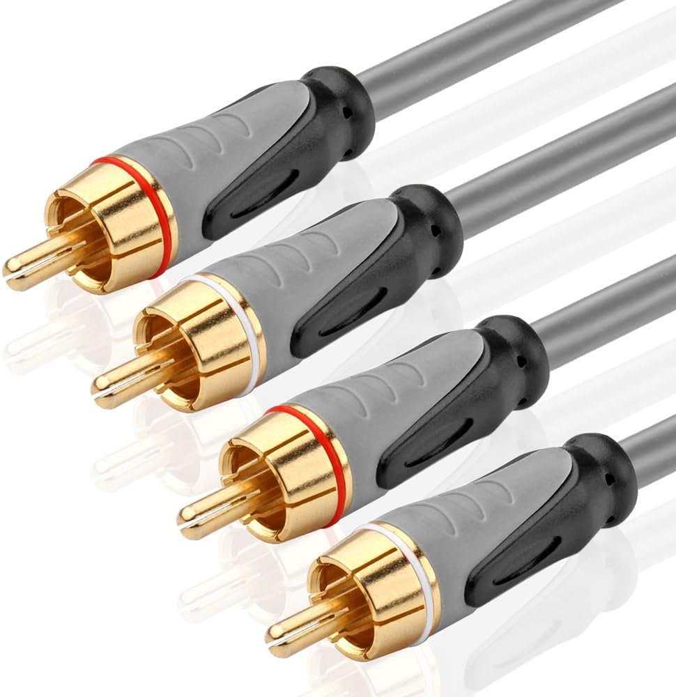 75FT Premium 2 RCA To 2 RCA Stereo Audio Cable – Gold Plated Connections