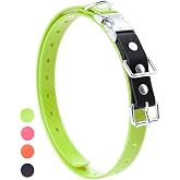 Quick Snap Bungee Dog Collar Strap with D Ring for Most of Electronic Training Shock Collar Receivers-Adjustable Durable Waterproof Odorless 3/4 Inch TPU Collar Replacement for Barking Fence