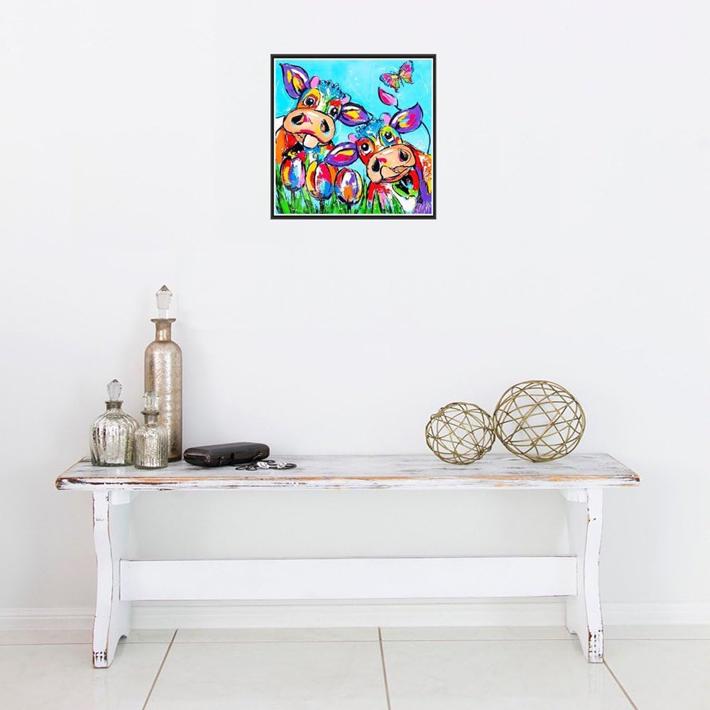 YEESAM ART 5D DIY Diamond Painting Kits for Adults, Colorful Cow Animal Butterfly Flowers 30x30 - Image 4