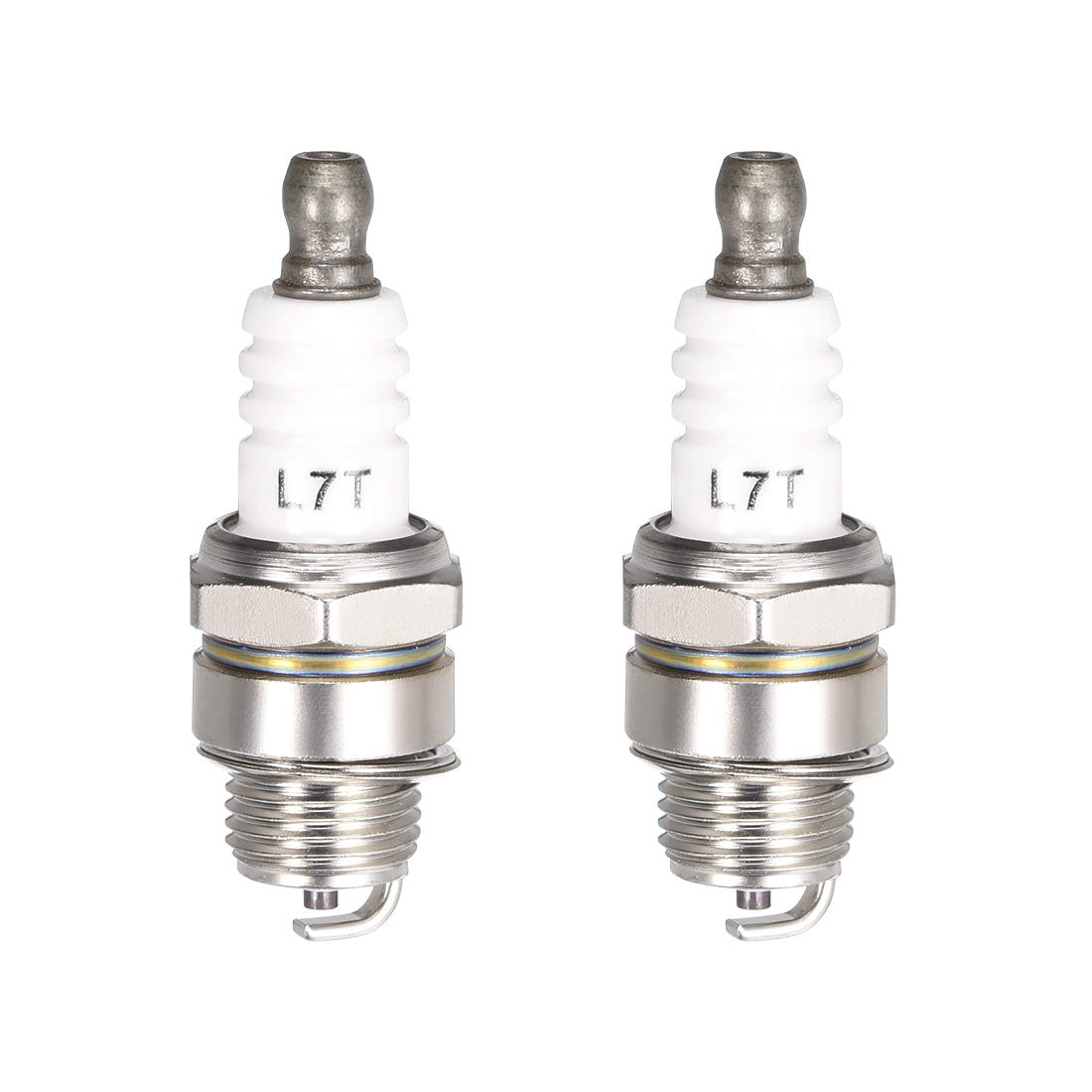 sourcing map L7T Spark Plug for 2 Stroke 33cc 43cc 47cc 49cc Lawn Mower Parts, 2pcs
