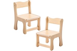 ROBOTIME Kids Wooden Chairs, 2-PCS Toddler Chairs for Table for Playroom, Children's Wooden Playroom Furniture, Kids Furniture for Eating, Reading, Playing