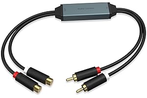 Xivip Mini Noise Isolator Audio Hum Eliminator, Ground Loop Noise Filter Isolator for Uses Jack Audio Cable to HiFi Stereo Home Theater Car Audio (1.5 FT/45 CM)