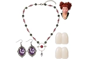 FantaLook Earrings Necklace and Tooth Cap Set Cosplay Accessories for Halloween（NO WIG）