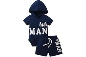Newborn Baby Boys Summer Romper Clothes Infant Short Sleeve Letter Print Pullover Tops Shorts Set Outfits