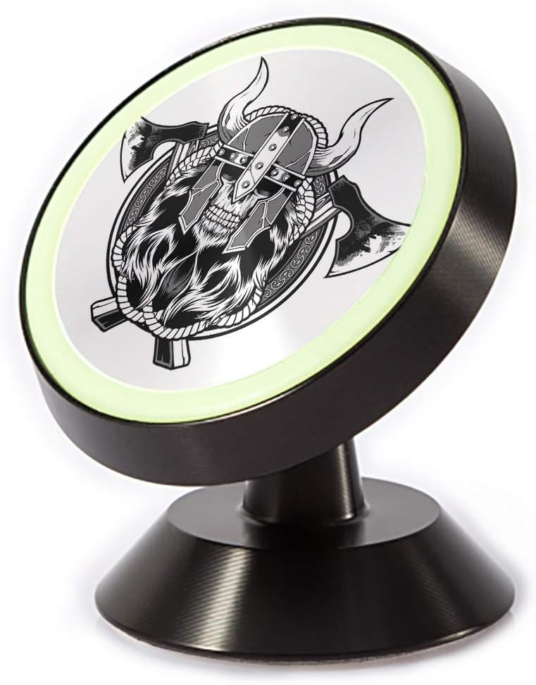 Tinmun Magnetic Phone Car Mount, Skull Barbarian Axe Tattoo Viking Universal Car Phone Holder for Dashboard