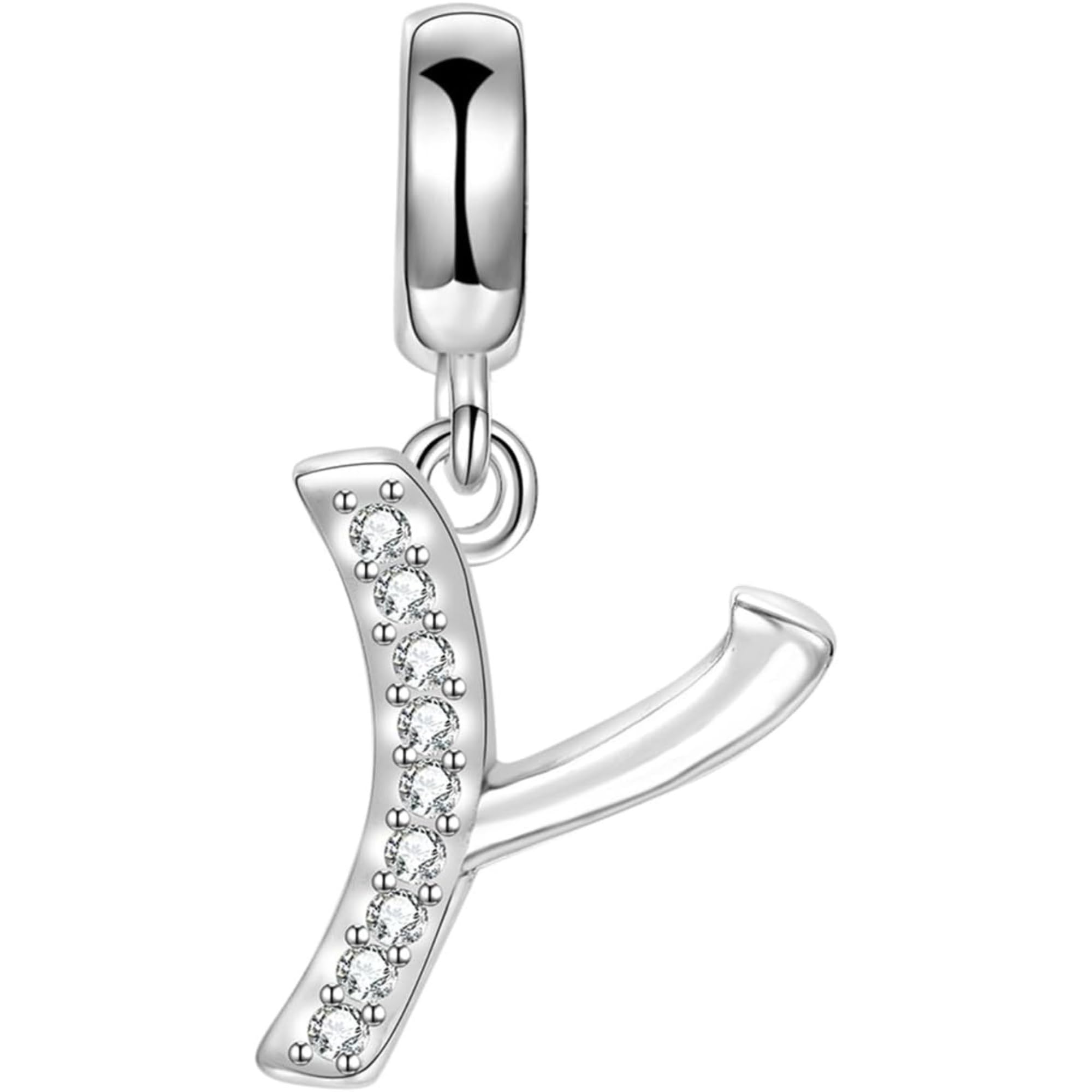 Jewellbox 925 Sterling Silver Letter Y Initial Pendant Charm for Bracelet Necklace - Gift for Women Ladies